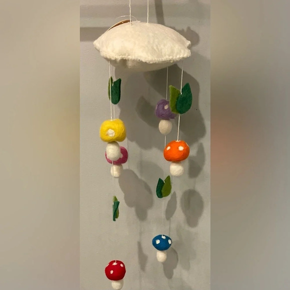 Fair Trade Nepalese Handmade Felt Mushroom Mobile, NWT - Picture 11 of 14